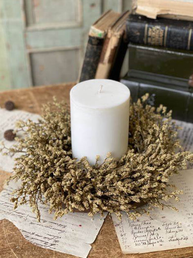 Array Candle Ring 9" | Flax Off-White | Faux Floral Farmhouse Home Decor