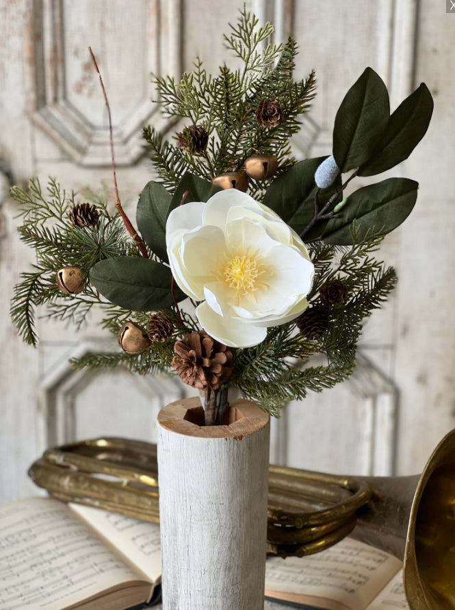 Sweetbay Magnolia Spray | 23" | white faux floral home decor