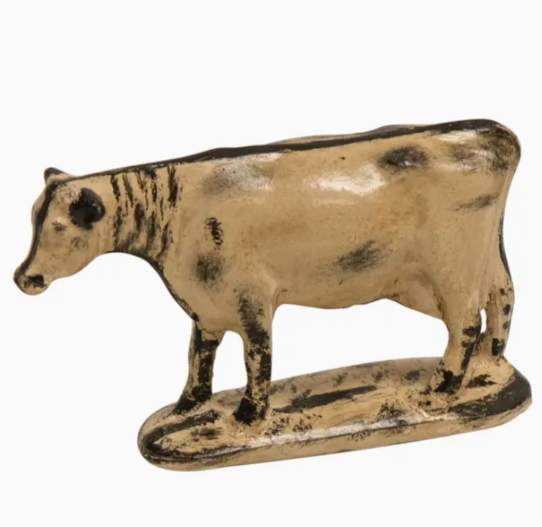3" Resin Antique Holstein Cow