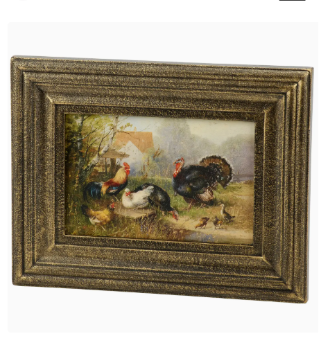 Turkey & Fowl Framed Art – Vintage Fall Farm Wall Decor