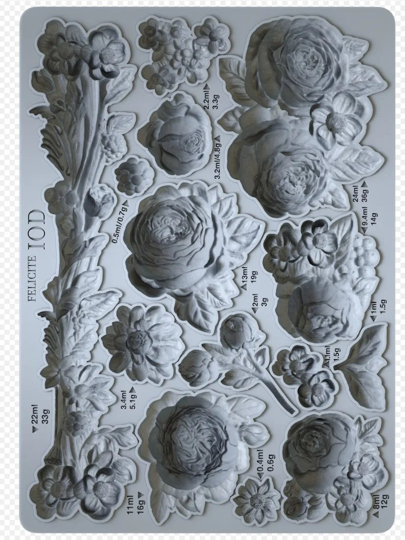 Felicite Mould, IOD 5”x7” flower mold