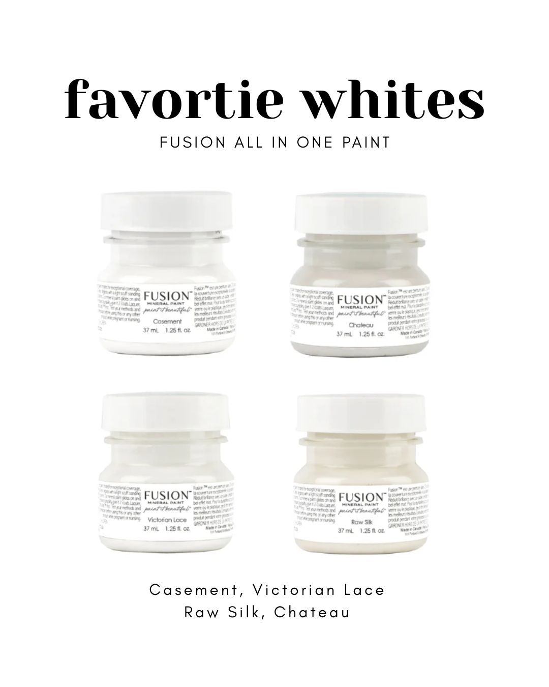 Favorite Whites - Fusion Tester All in One Paint Bundle- savings of $12