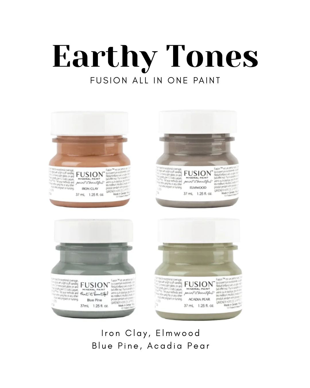 Earthy Tones - Fusion Tester All in One Paint Bundle- savings of $12