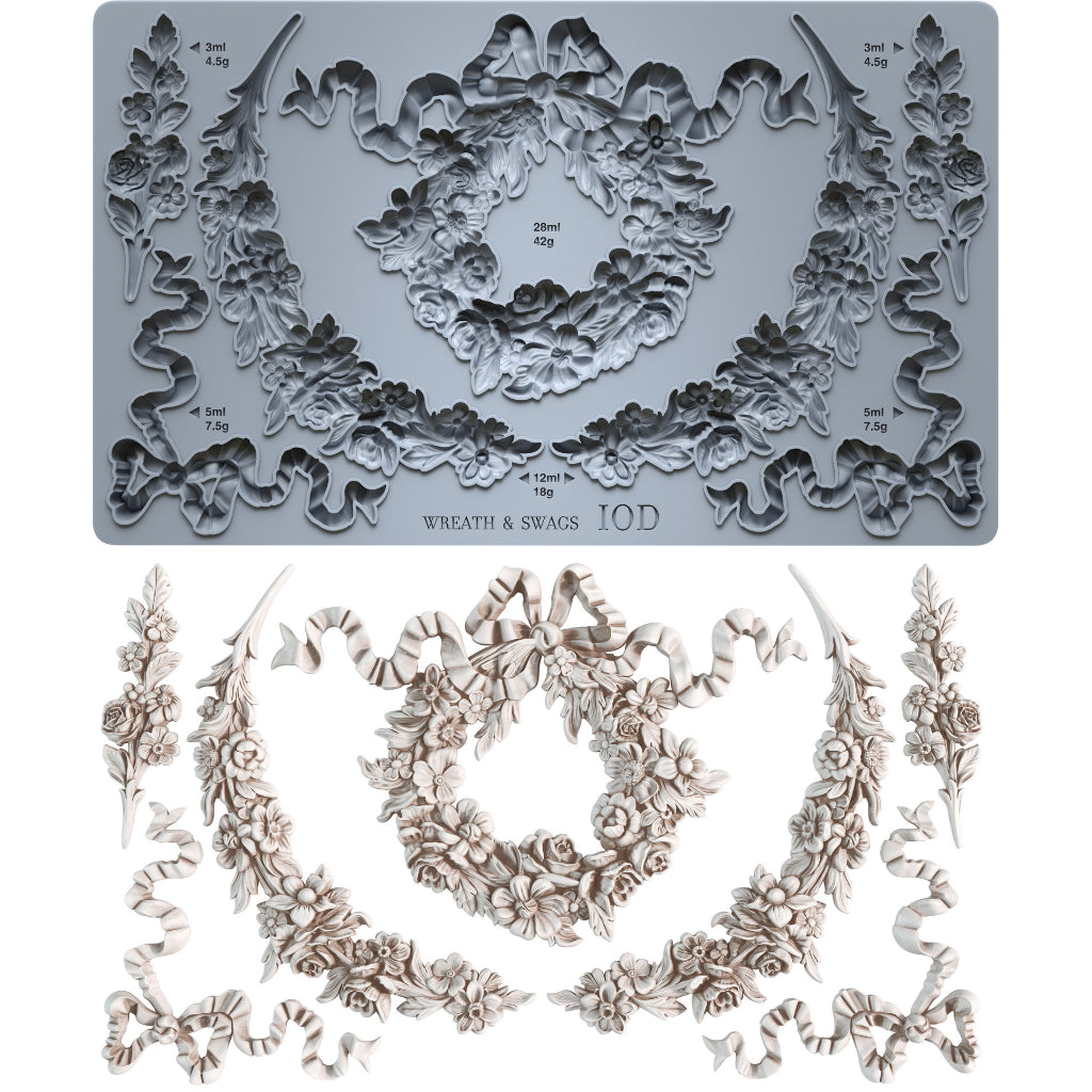 Wreath and Swags IOD mould