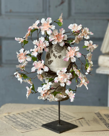 Cora Flower Candle Ring | wreath | 11" | Blushing Pink