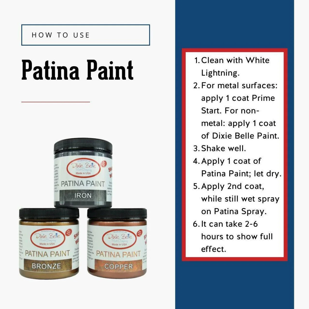 Dixie Belle Patina Paint - Bronze, Copper and Iron - 8 oz