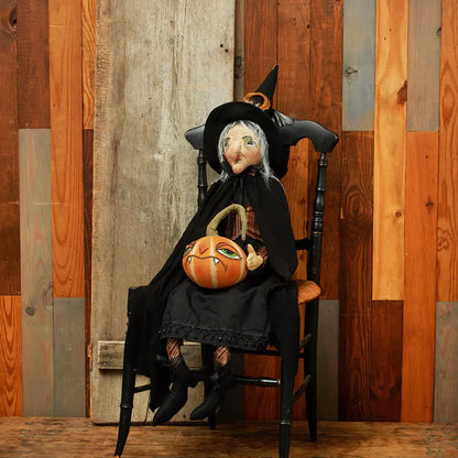 Agatha the Witch Halloween Fall Art Doll home decor