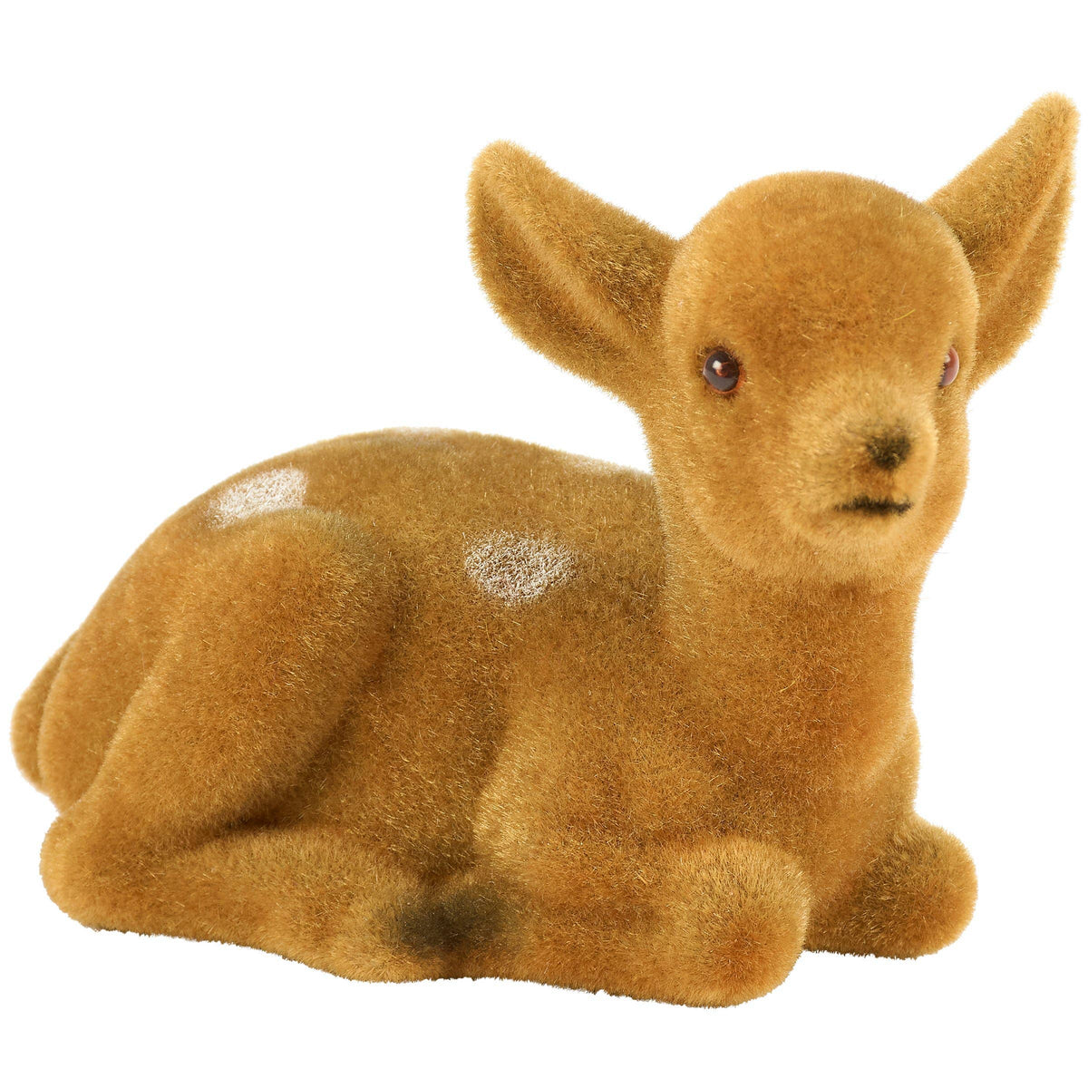 Waiting Fawn Deer Figurine – Flocked Christmas Decor