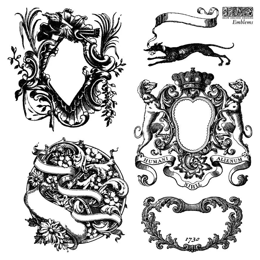 Emblems labels 12 x 12 IOD mini pack stamp