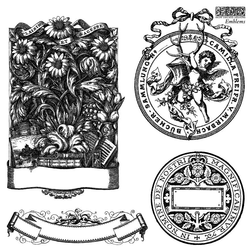 Emblems labels 12 x 12 IOD mini pack stamp