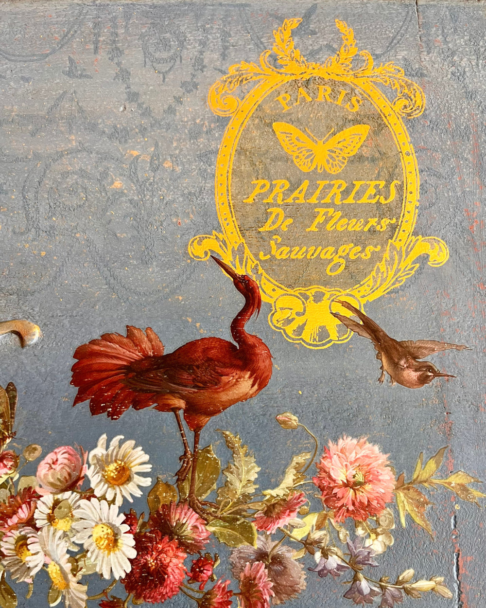 Papillon gold & silver gilded foil 8 x 12 transfer | 19th century ephemera