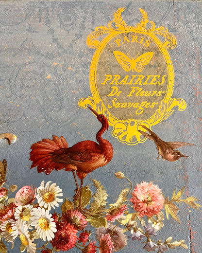 Papillon gold & silver gilded foil 8 x 12 transfer | 19th century ephemera