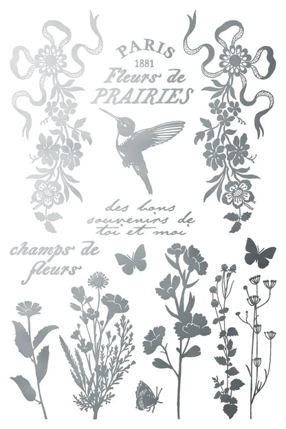 Papillon gold & silver gilded foil 8 x 12 transfer | 19th century ephemera
