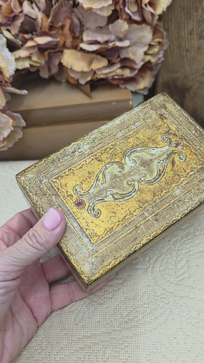 Vintage Italian Florentine Gold Trinket Box