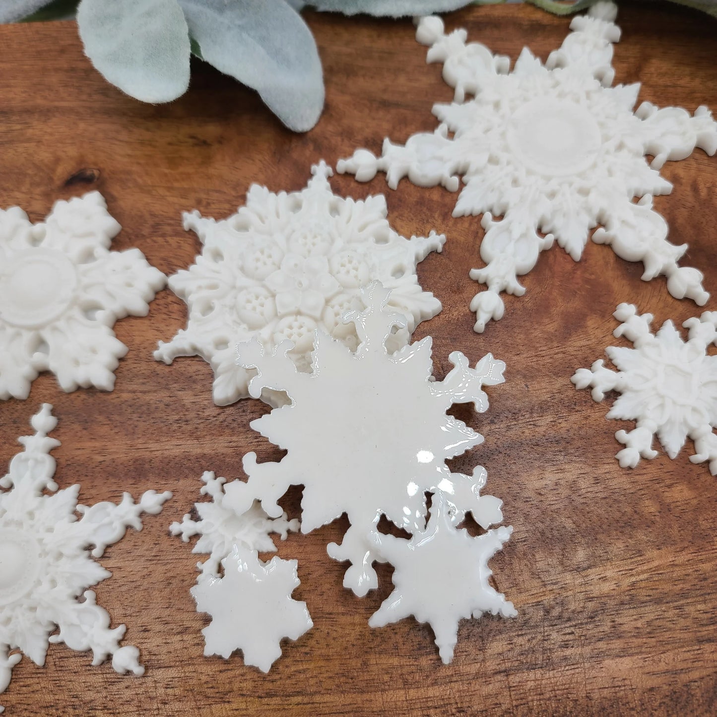 snowflake resin casting