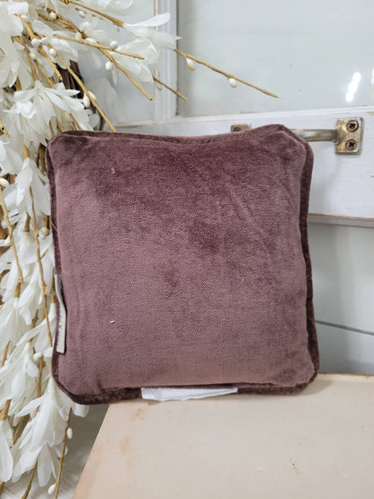 7" Pumpkin Pillow with brown velvet back