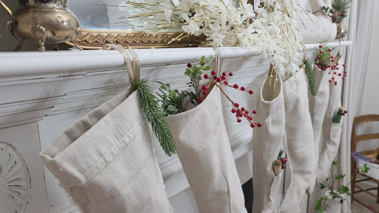 24" long drop cloth stockings
