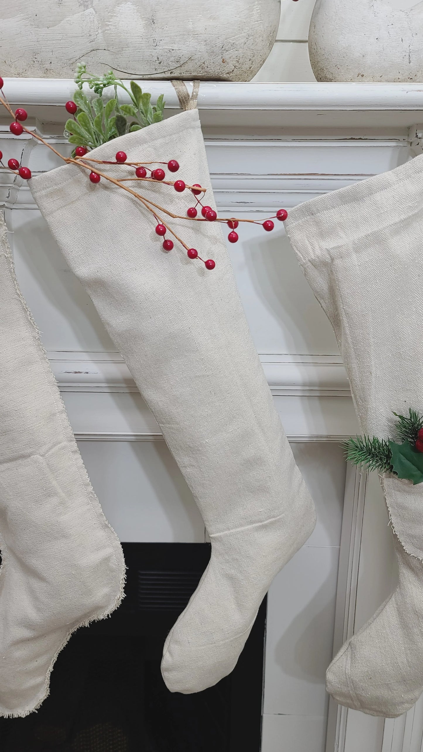 24" long drop cloth stockings