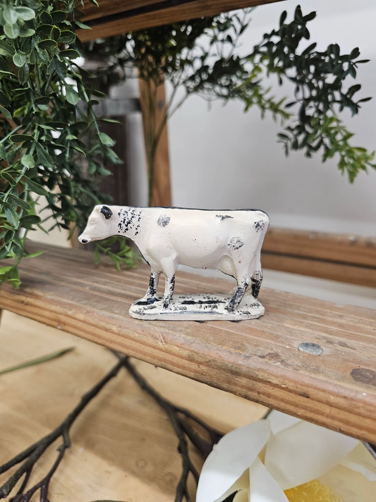 3" Resin Antique Holstein Cow