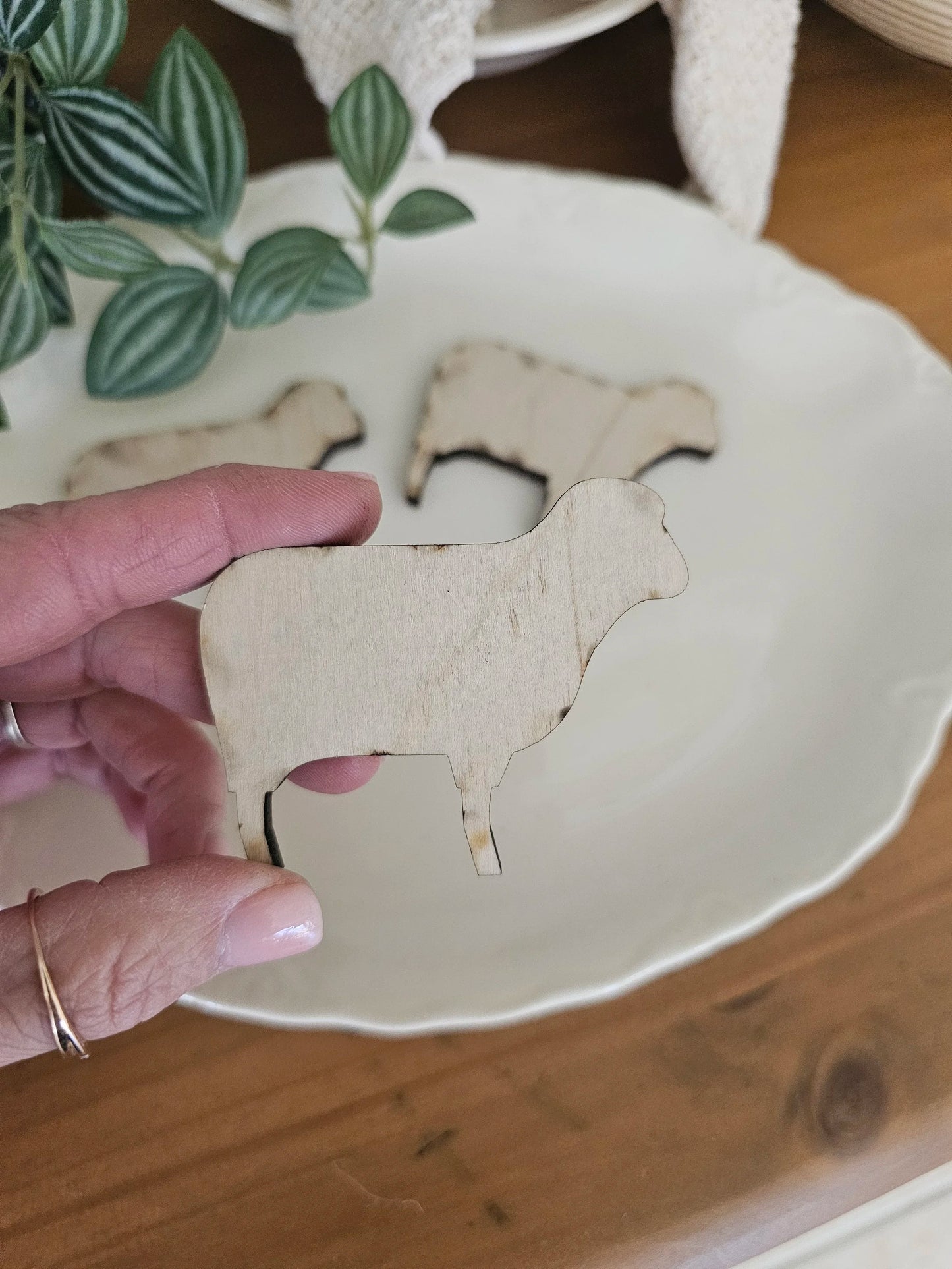 2.5"  blank wooden sheep set of 3