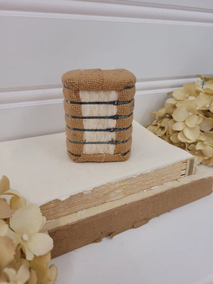 4" Vintage Mini Miniature Cotton Bale - king cotton