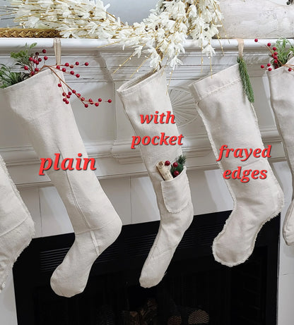 24" long drop cloth stockings