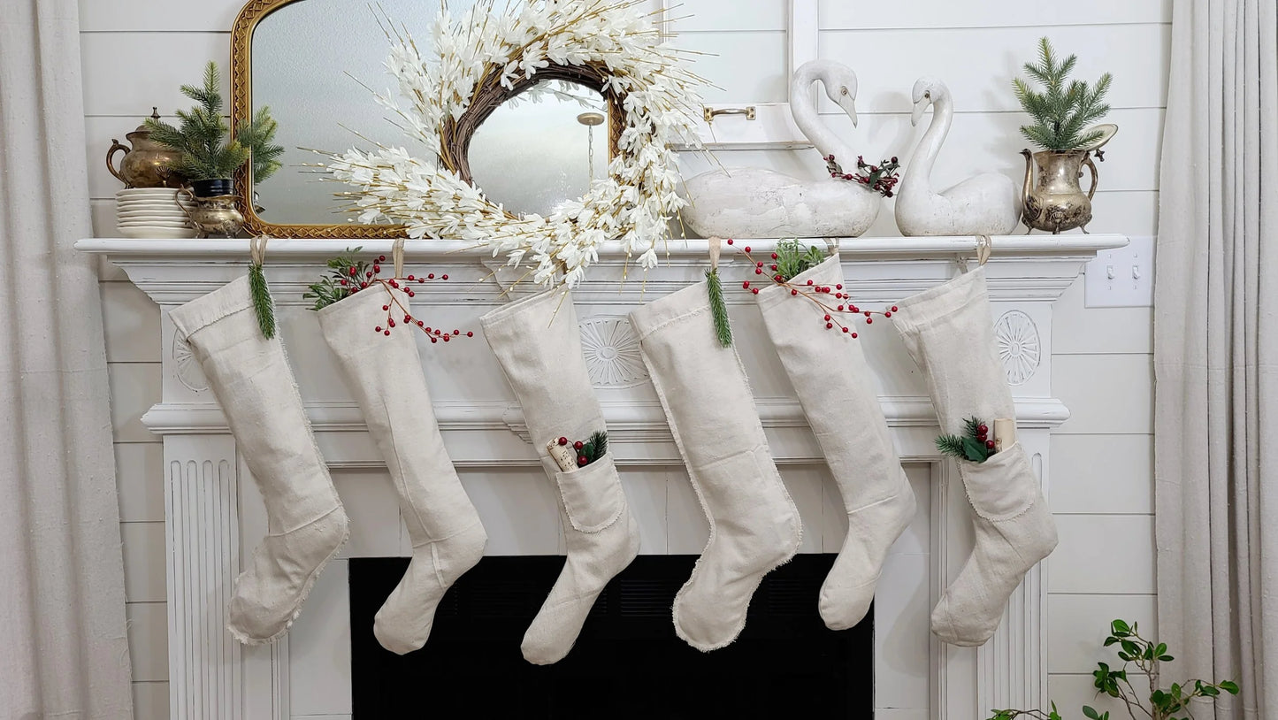 24" long drop cloth stockings