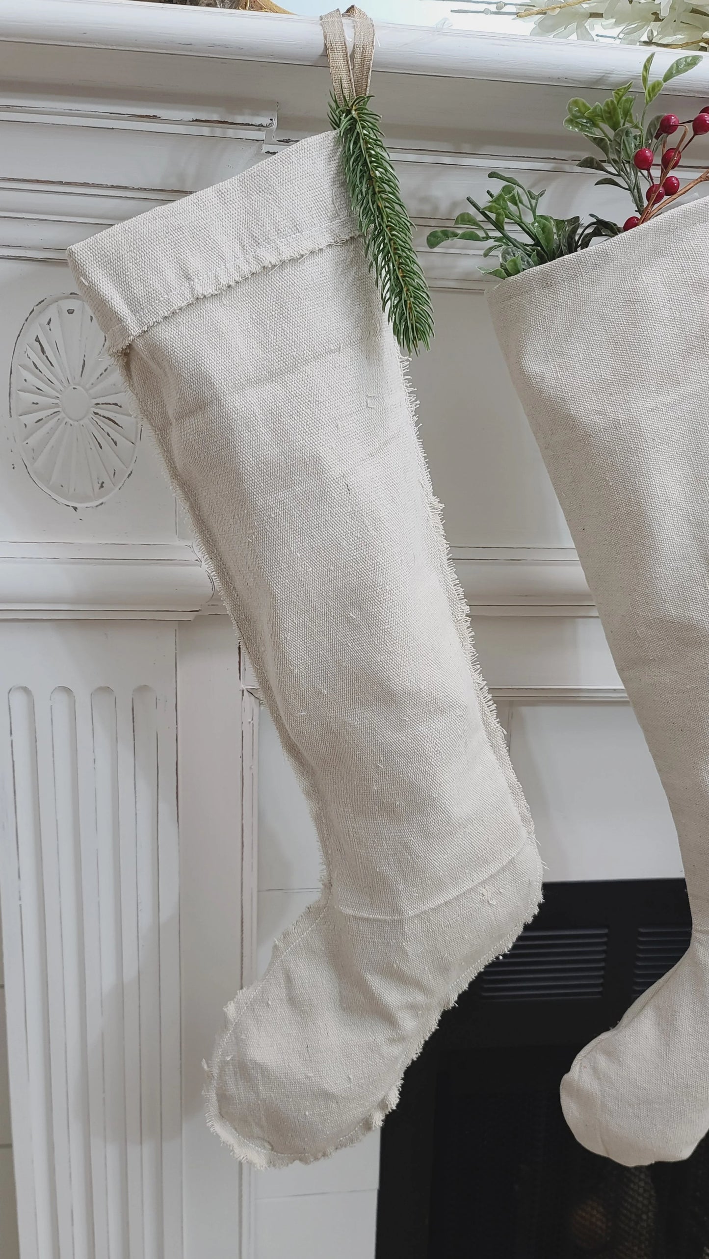 24" long drop cloth stockings