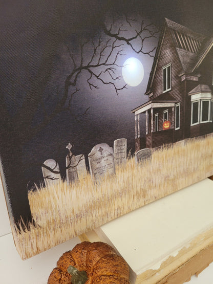 12 x 16 LED Canvas -  Hallow's Eve - Halloween light up artwork