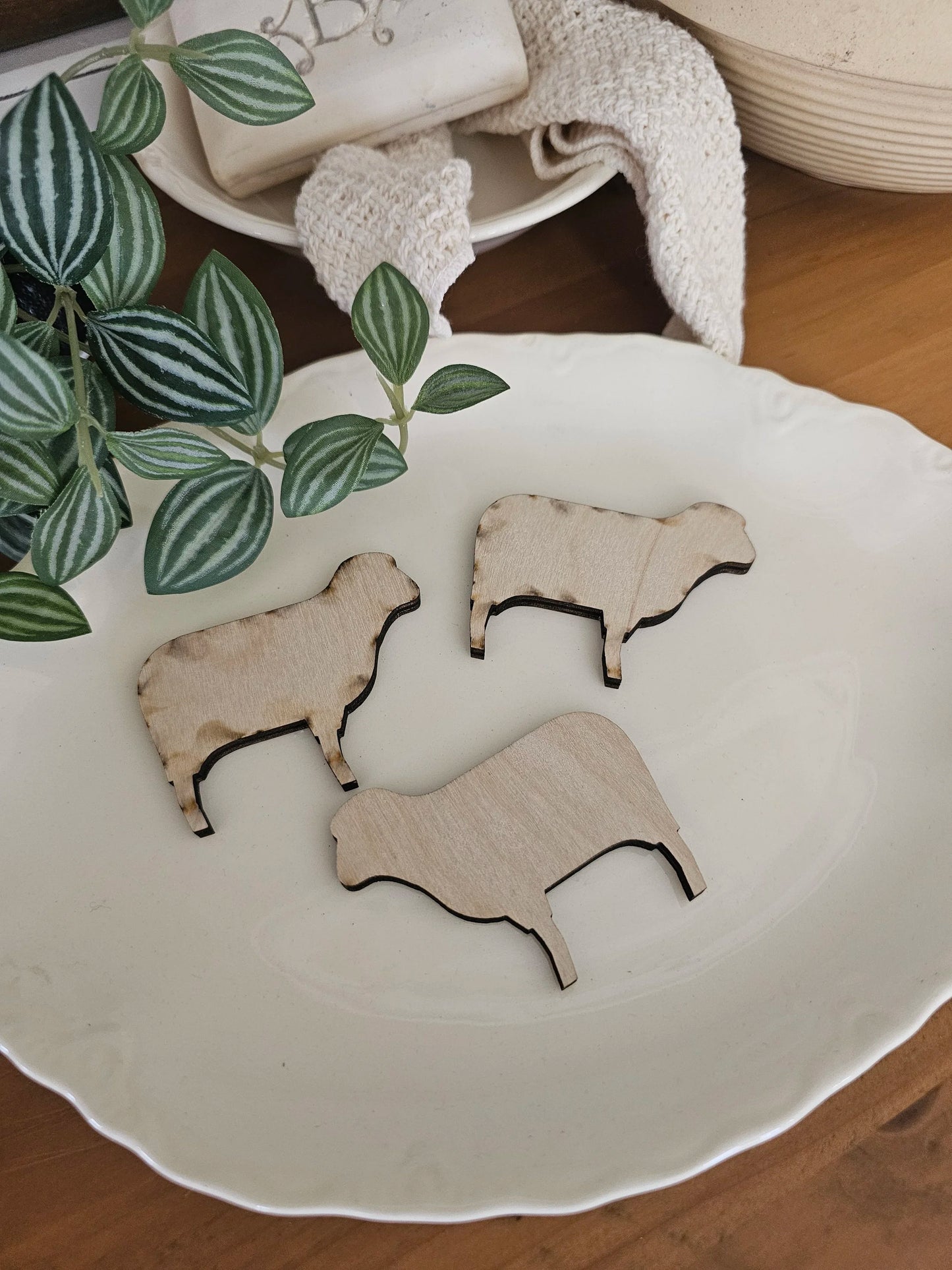 2.5"  blank wooden sheep set of 3
