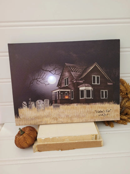 12 x 16 LED Canvas -  Hallow's Eve - Halloween light up artwork