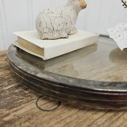 Silver glass tray vignette