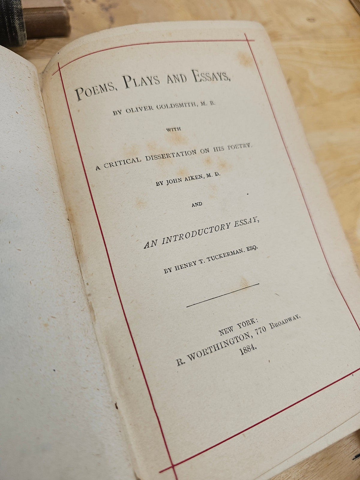Goldsmith's poems book