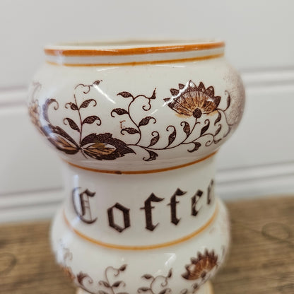 Brown Onion Coffee Canister, missing lid - as is