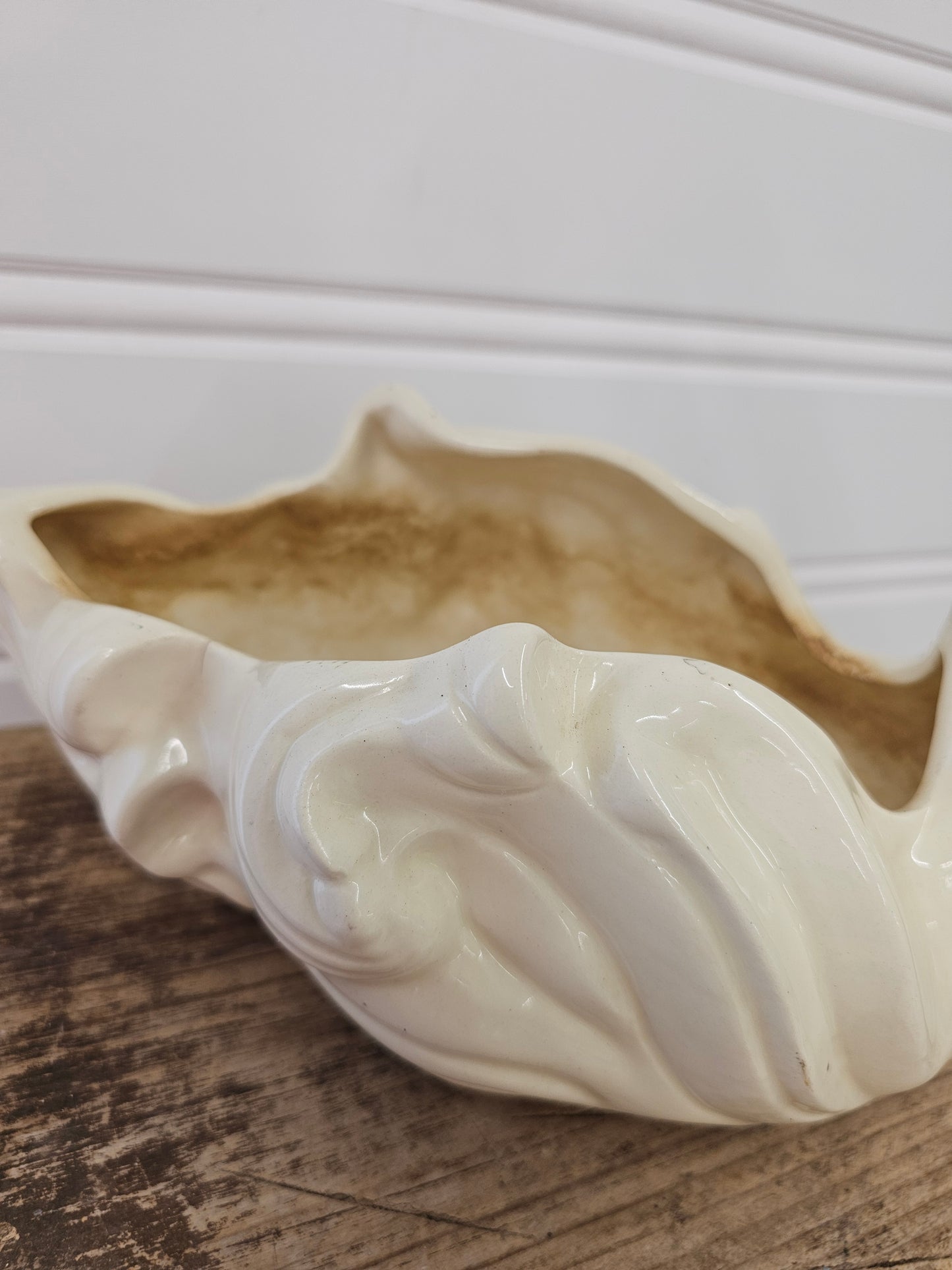 Large Handpainted Ceramic Swan Planter