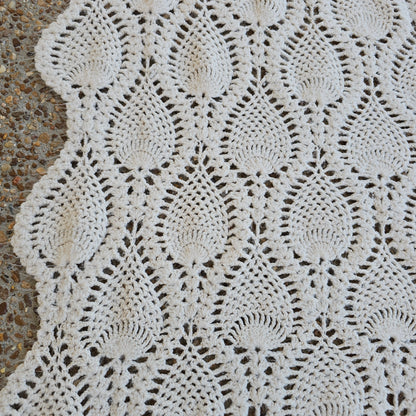 Creamy white Afghan, approx 62" x 38"
