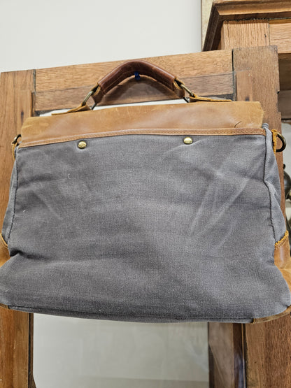 Wowbox Messenger Bag canvas and leather, No Crossbody Strap