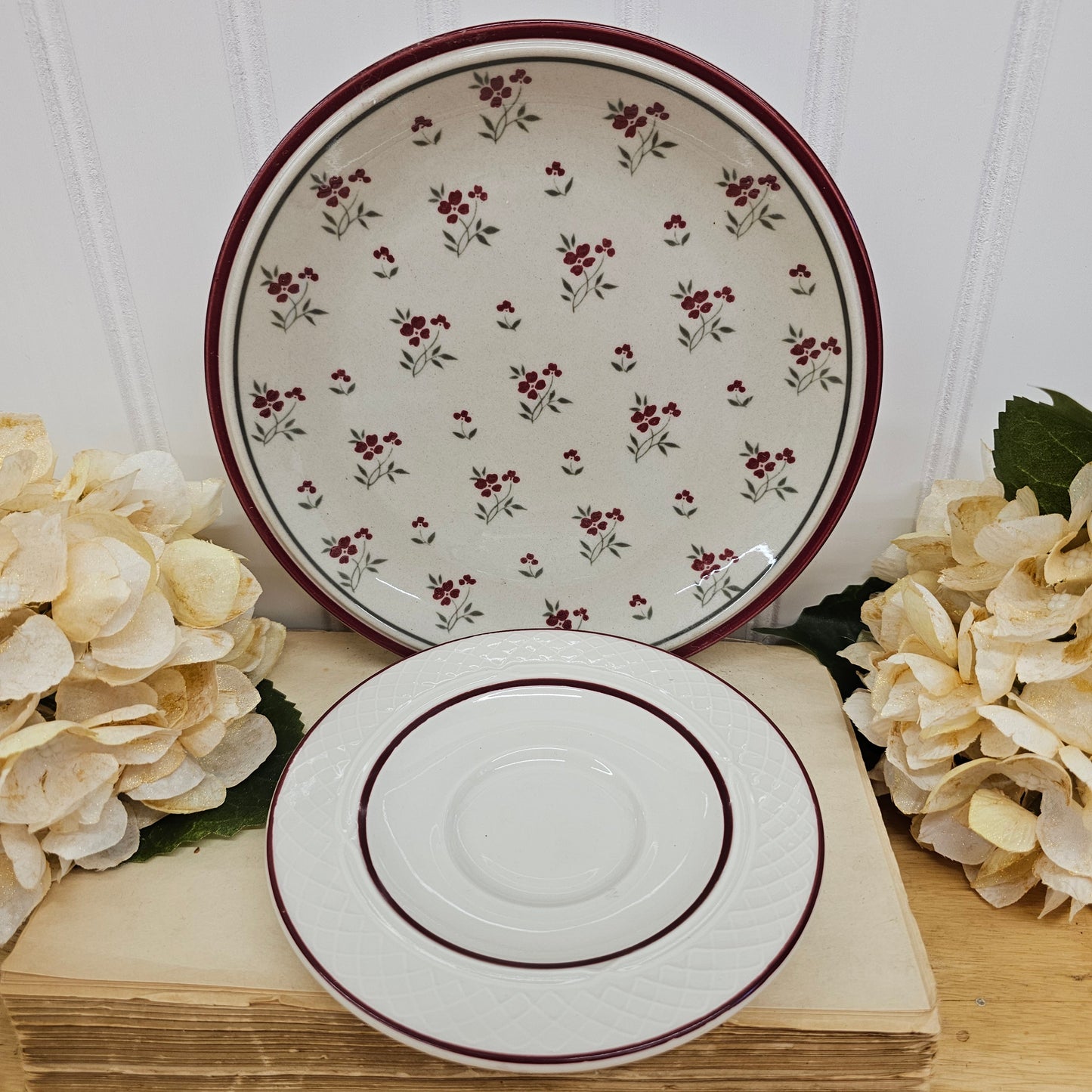 Set of Newcor Stoneware Salad Plate & Homer Laughlin China Saucer