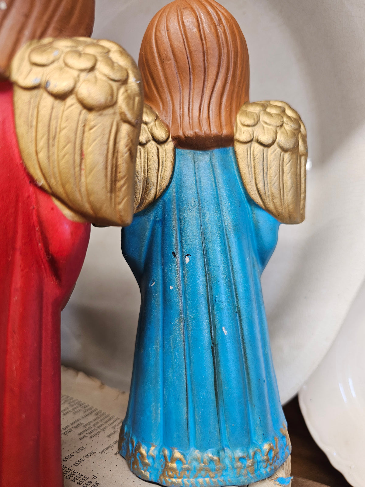 Vintage pair 1960s Caroling Christmas angels figurines