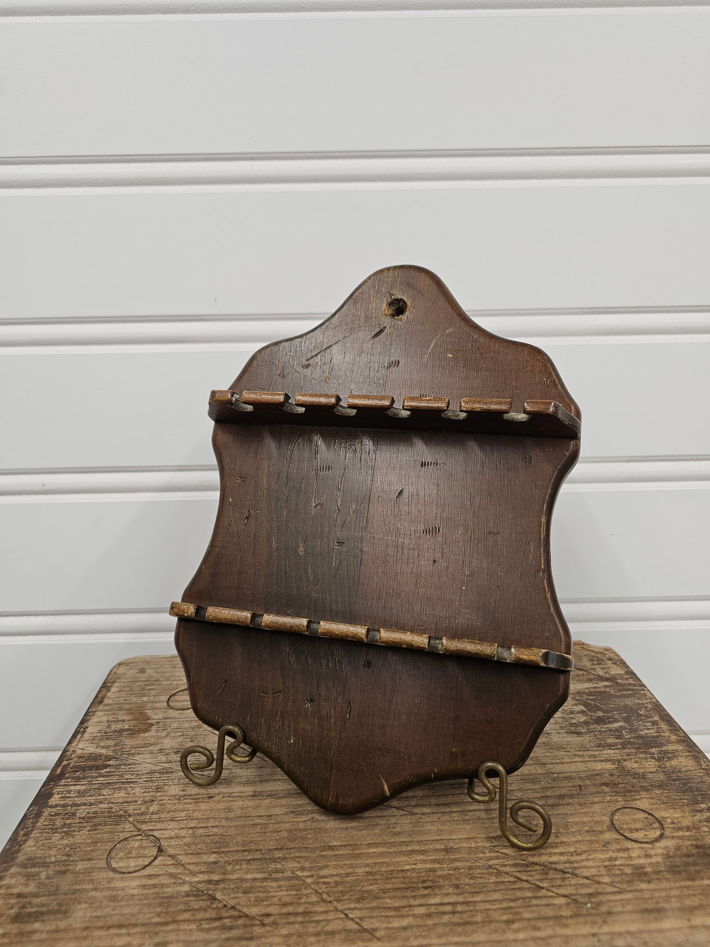 vintage wooden spoon rack