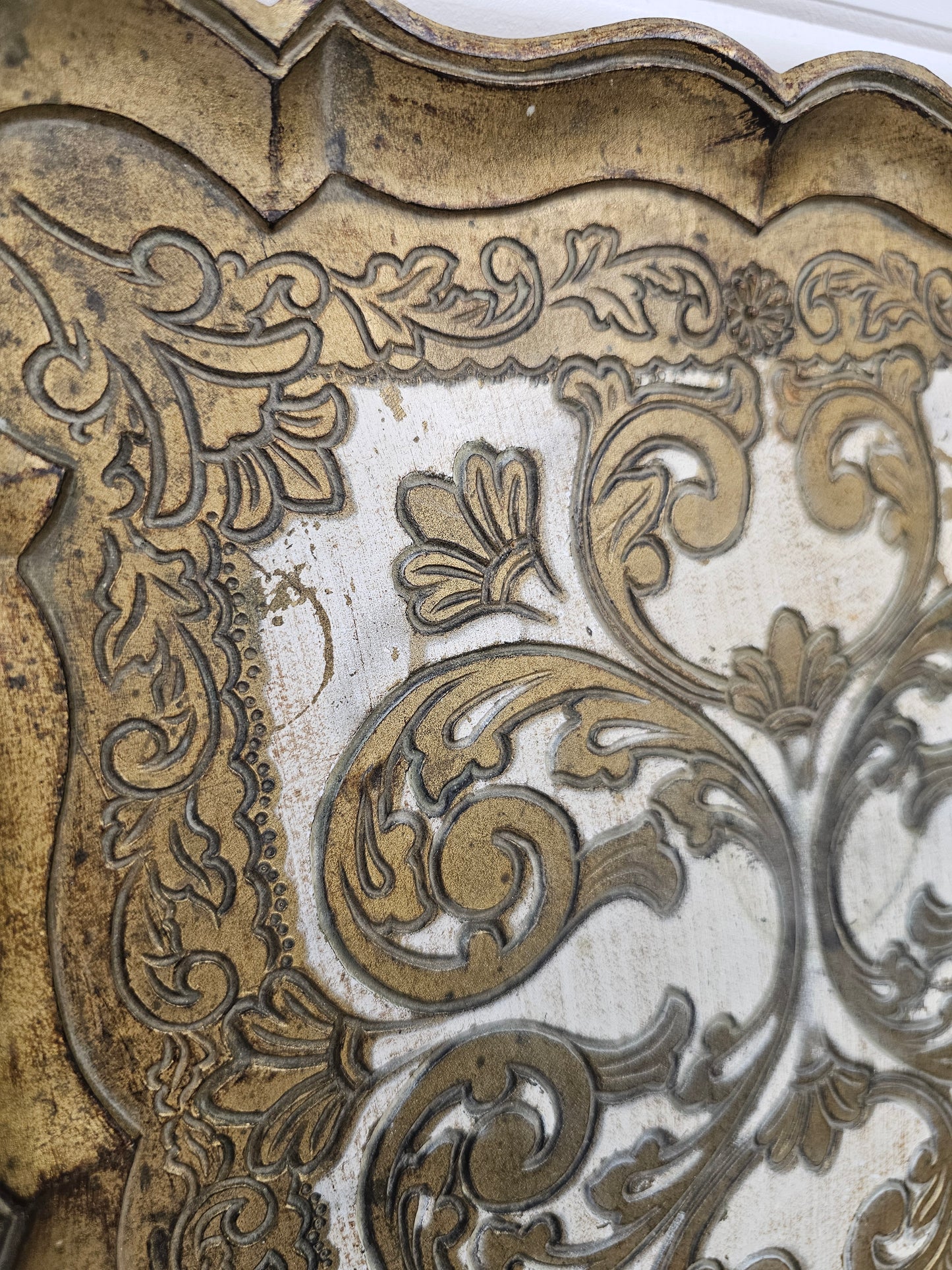 Italian Florentine Antique Gold Piece/tray, Made in Italy