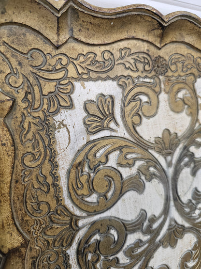 Italian Florentine Antique Gold Piece/tray, Made in Italy