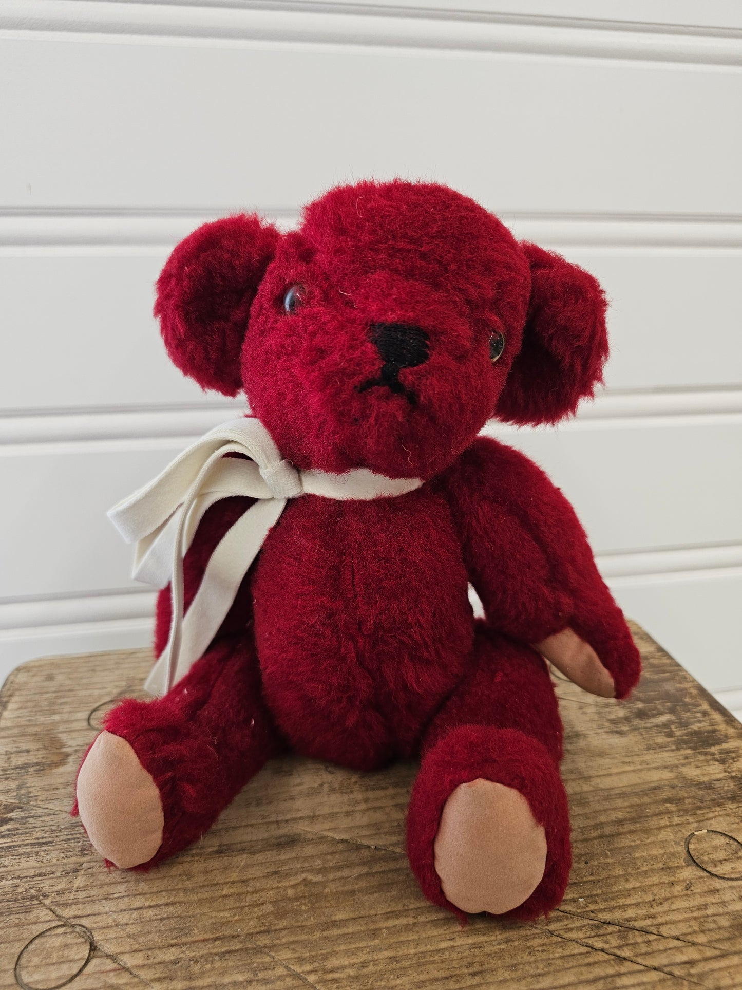 old Red Bear With White Bow