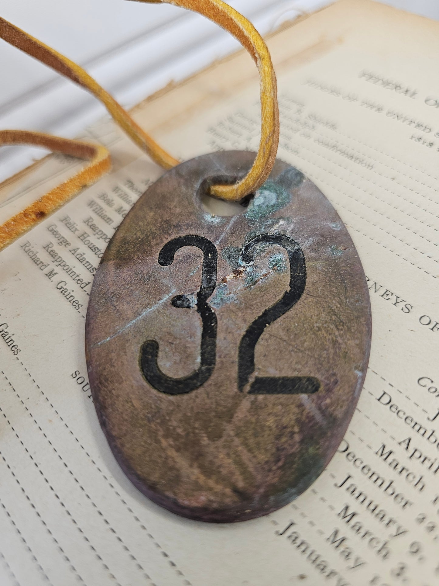 Vintage Copper #32 Tag