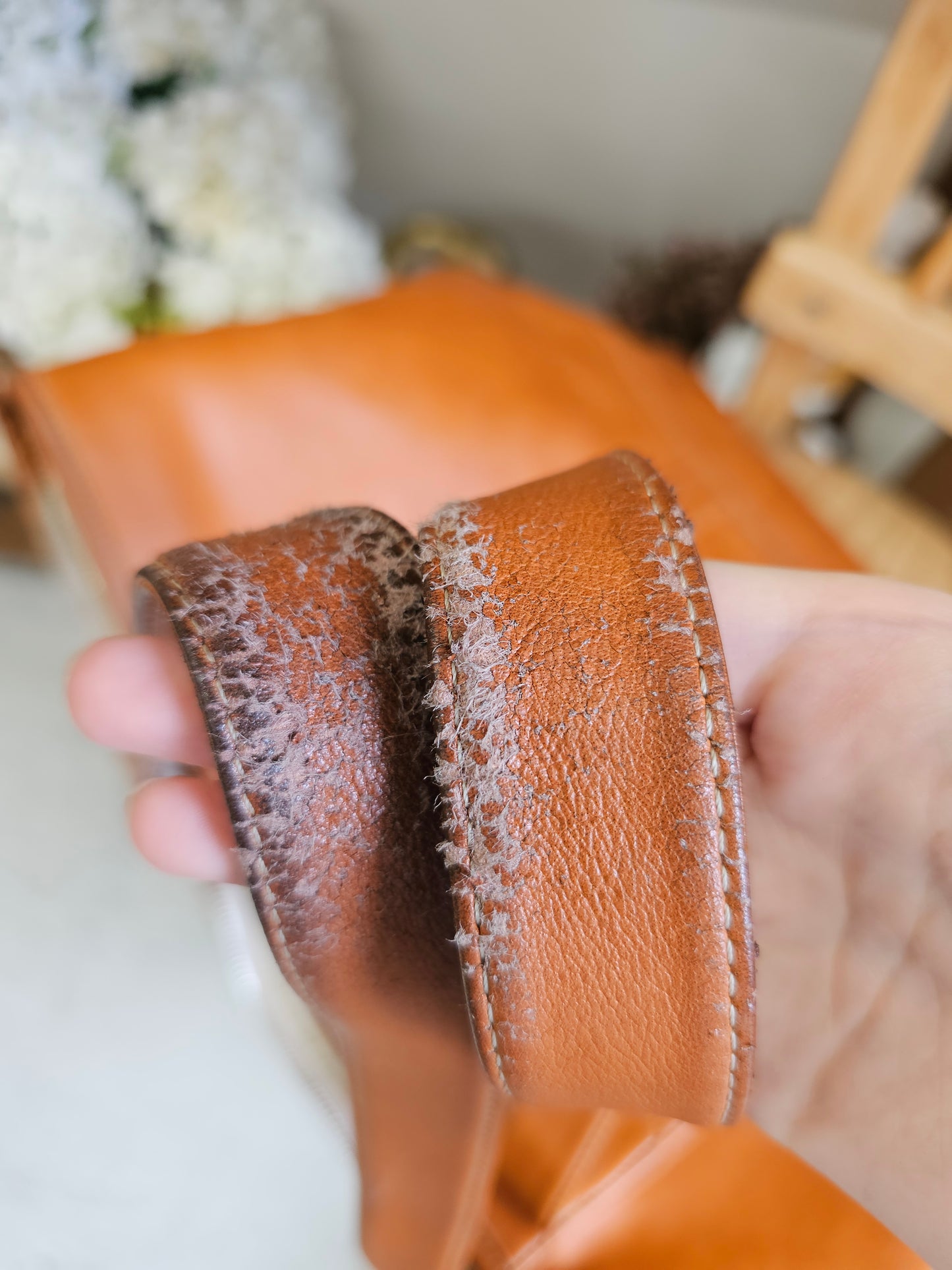 Barrington Leather Large Bag, Wear on Straps
