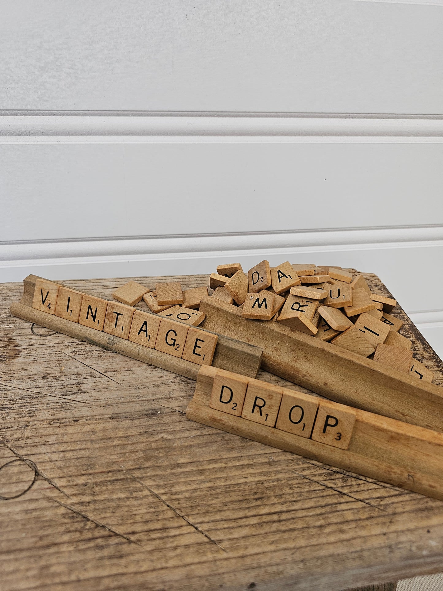Wooden Scrabble Pieces, 96 Tiles