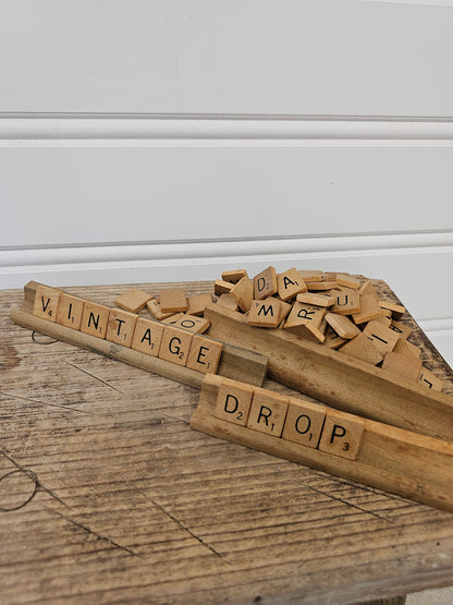 Wooden Scrabble Pieces, 96 Tiles