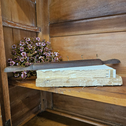 wooden flat rolling pin shaped hanger