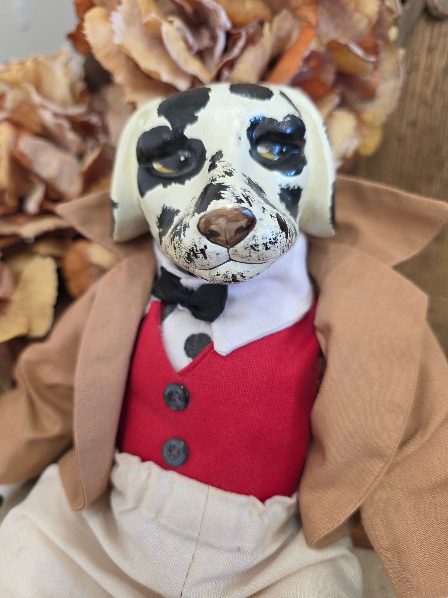 vintage hand painted dog doll