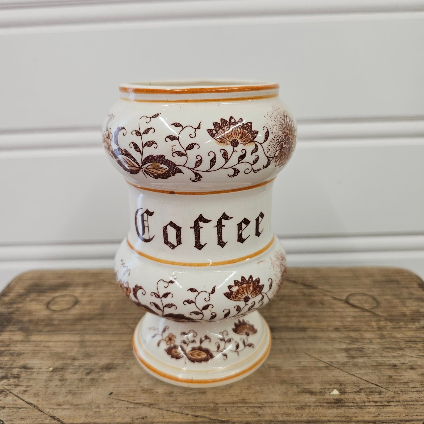 Brown Onion Coffee Canister, missing lid - as is